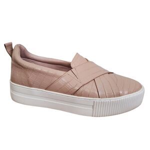 Halogen Blakely Platform Sneaker Leather Blush Pink Women's 8.5M Croc Embossed